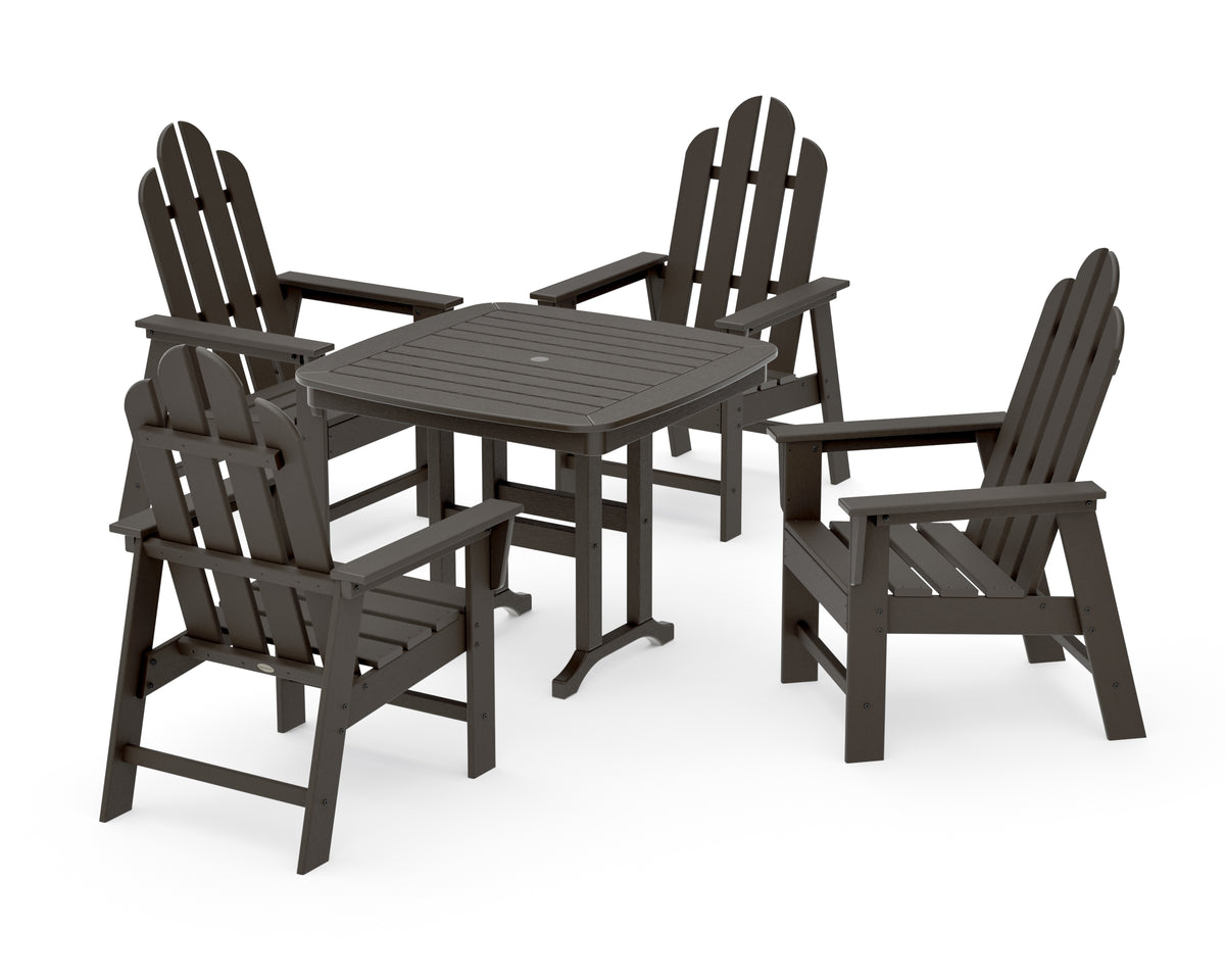POLYWOOD Long Island 5-Piece Dining Set in Vintage Coffee