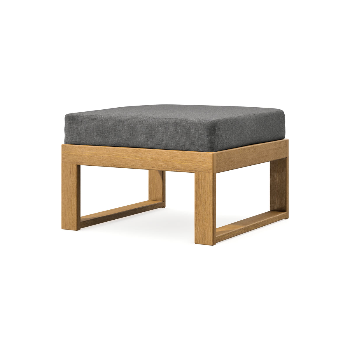 POLYWOOD Modular Ottoman - Modern in Natural / Ash Charcoal