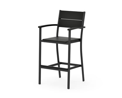 POLYWOOD Main Street Bar Arm Chair in Black / Black