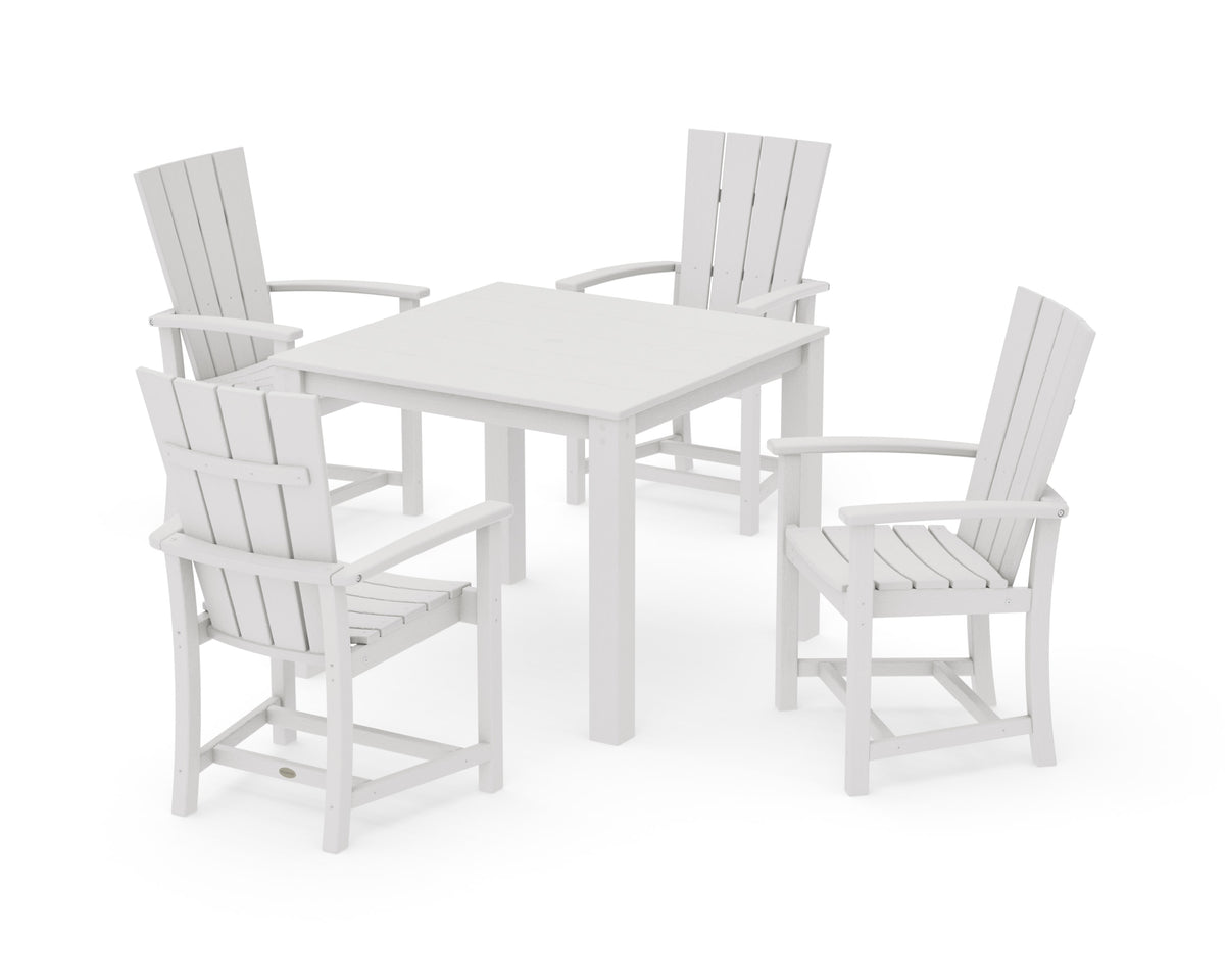 POLYWOOD Quattro 5-Piece Parsons Dining Set in Vintage White