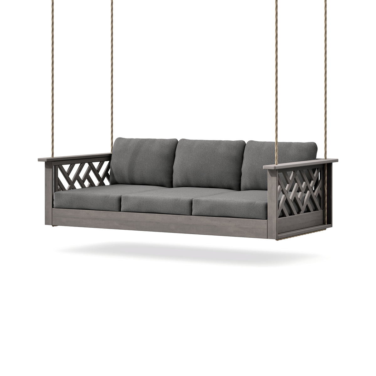 POLYWOOD Chippendale Daybed Swing in Driftwood / Ash Charcoal