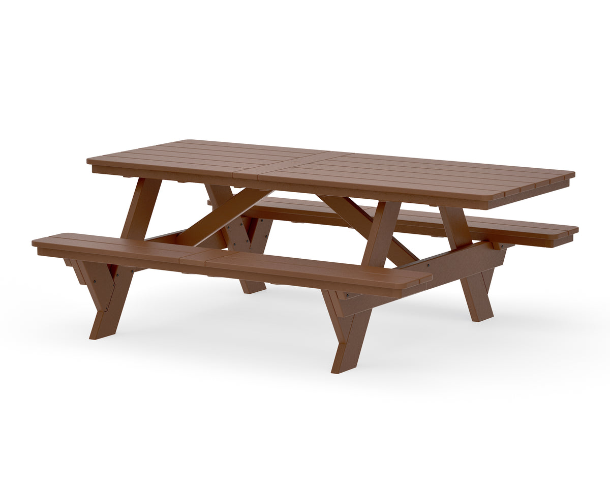 POLYWOOD Rockford 85” ADA Picnic Table in Teak