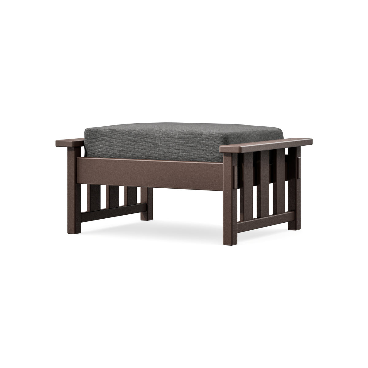 POLYWOOD Acadia Deep Seating Ottoman in Mahogany / Ash Charcoal