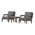 POLYWOOD PW Designer Series Estate 3-Piece Lounge Chair Set in Vintage Coffee / Ash Charcoal