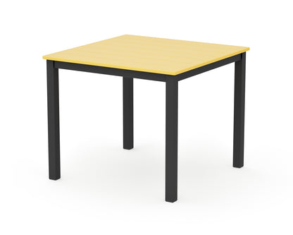 POLYWOOD Main Street 36" x 36" Dining Table in Black / Lemon