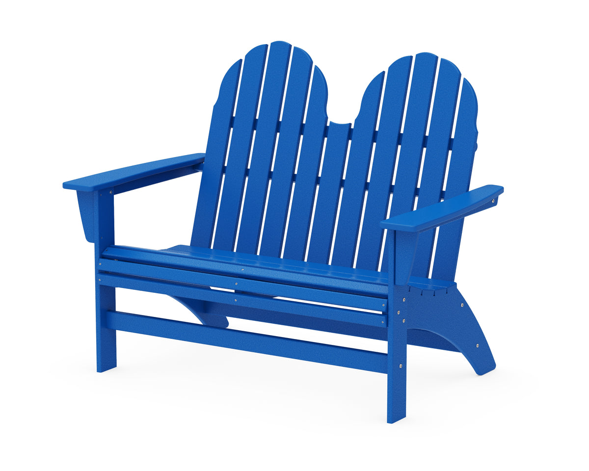 POLYWOOD Vineyard 48" Adirondack Bench in Pacific Blue