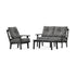 POLYWOOD Prairie 3-Piece Deep Seating Set with Loveseat in Black