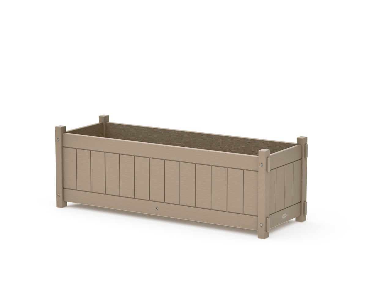 POLYWOOD Vineyard Rectangle Triple Planter Box in Vintage Sahara