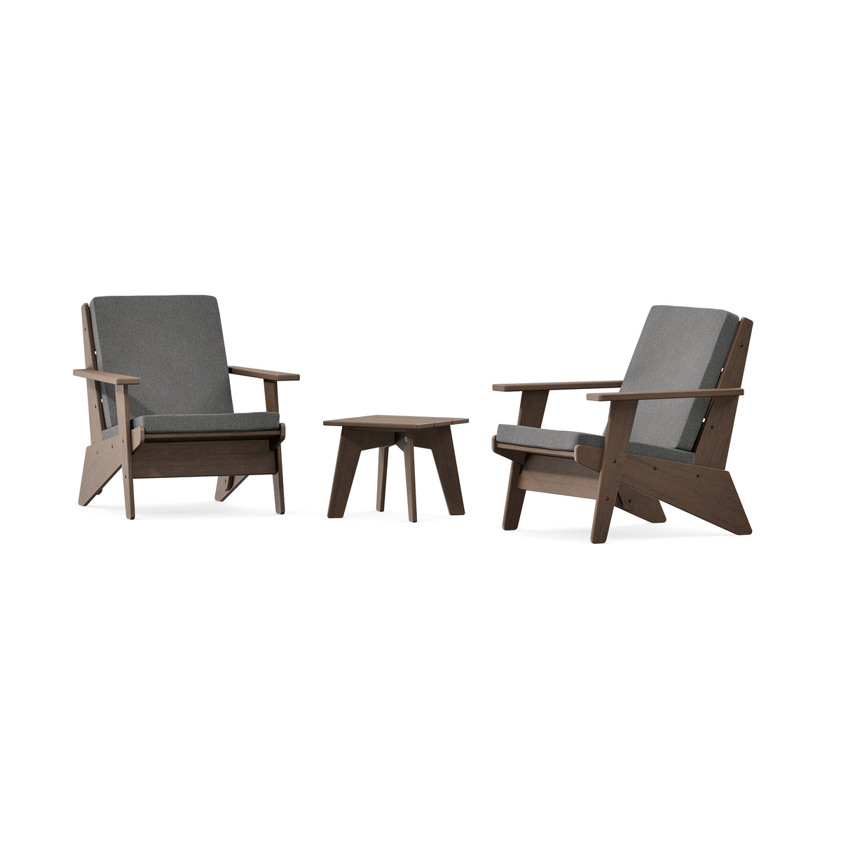 POLYWOOD Riviera Modern Lounge 3-Piece Set in Kona
