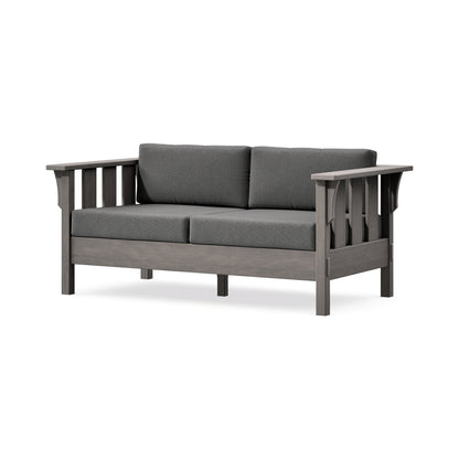 POLYWOOD Acadia Deep Seating Loveseat in Driftwood / Ash Charcoal