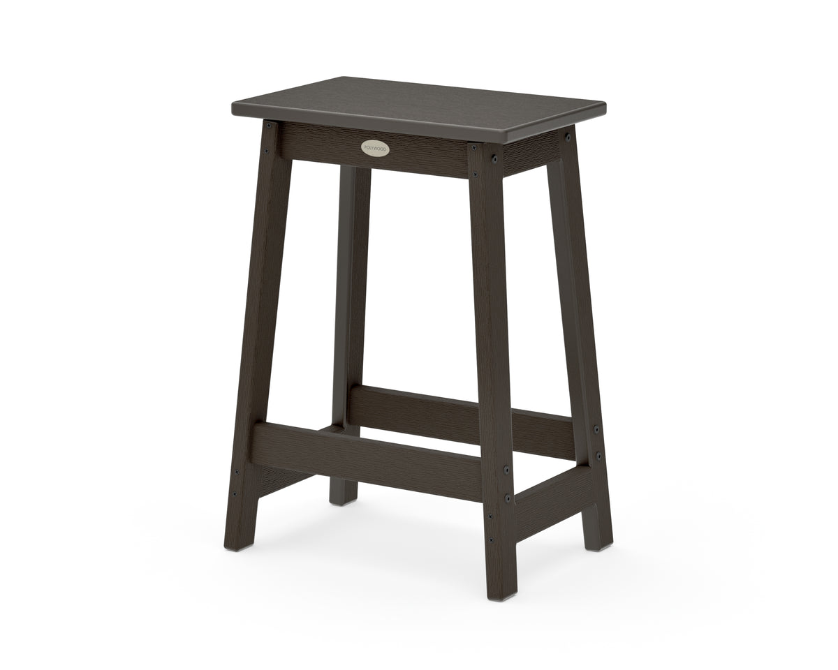 POLYWOOD Modern Studio Counter Stool in Vintage Coffee