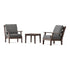 POLYWOOD Country Living Wovendale 3-Piece Deep Seating Set in Mahogany