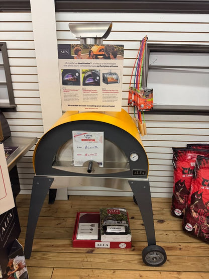 Alfa Moderno 2 Pizze Wood Fired Pizza Oven (Yellow) &amp; Cart