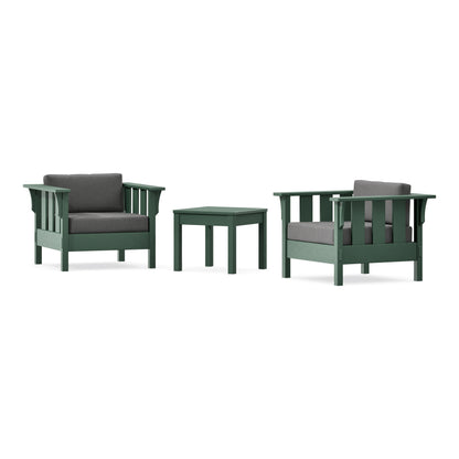 POLYWOOD Acadia 3-Piece Deep Seating Set in Green