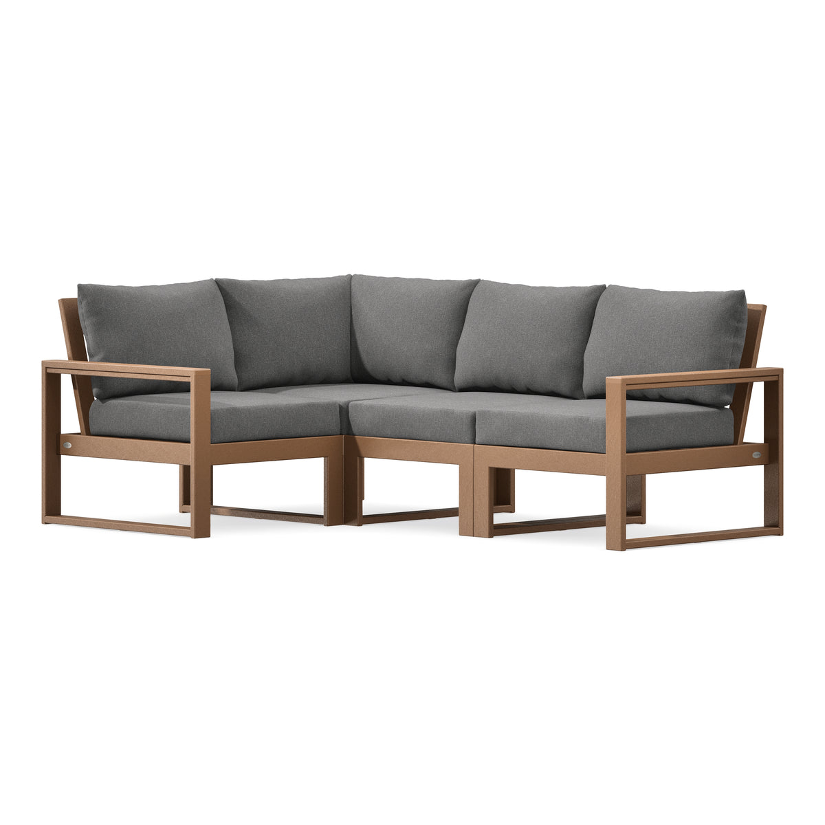 POLYWOOD EDGE 4-Piece Modular Deep Seating Set in Teak