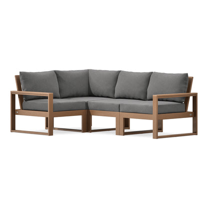 POLYWOOD EDGE 4-Piece Modular Deep Seating Set in Teak