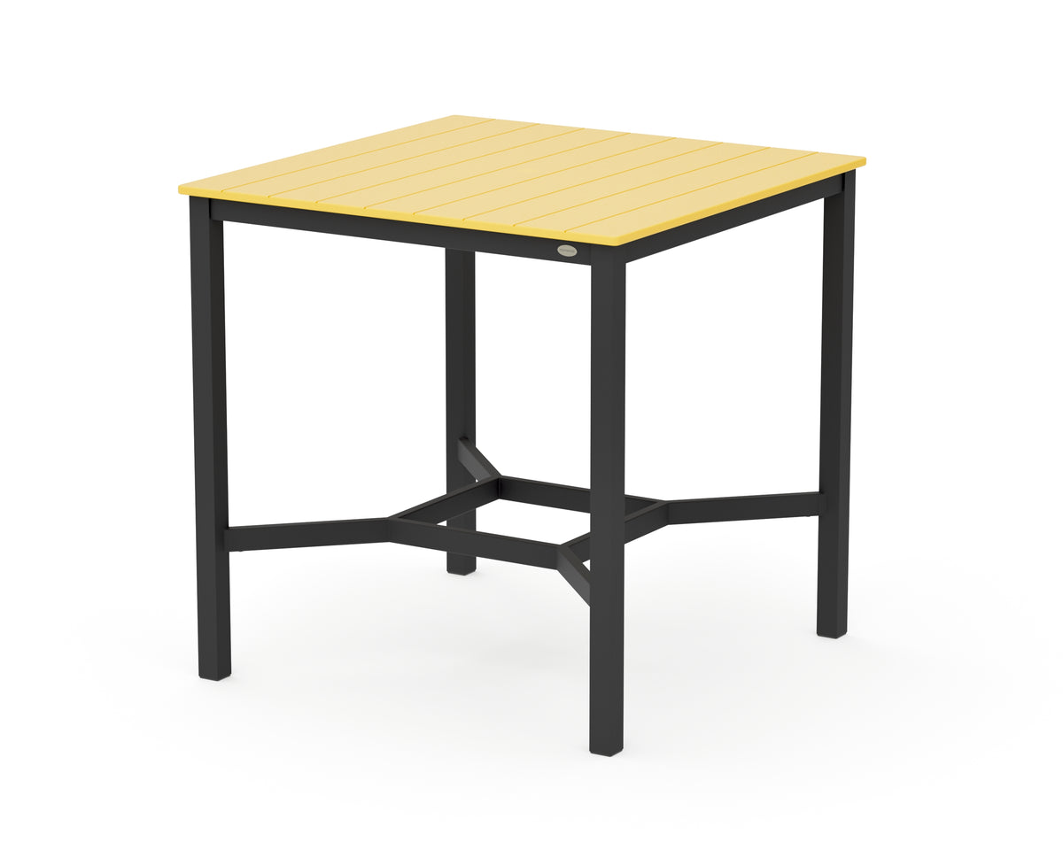 POLYWOOD Main Street 42 x 42 Bar Table in Black / Lemon