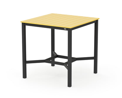POLYWOOD Main Street 42 x 42 Bar Table in Black / Lemon