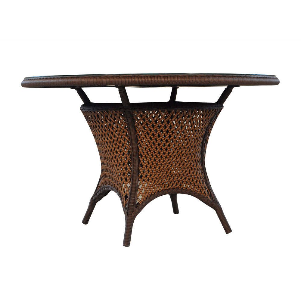 Lloyd Flanders Grand Traverse 48" Round Umbrella Dining Table, lifestyle photo 1