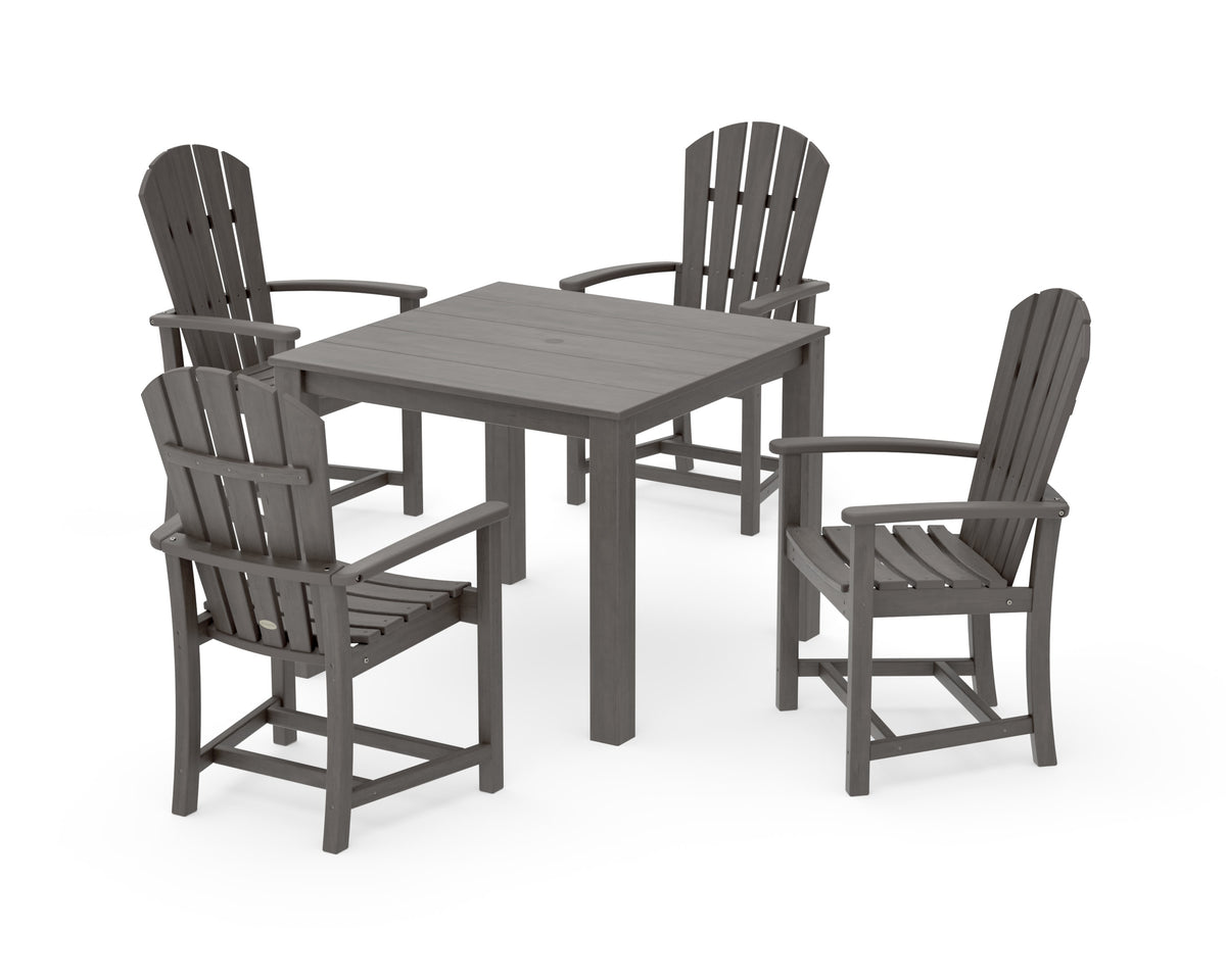 POLYWOOD Palm Coast 5-Piece Parsons Dining Set in Driftwood