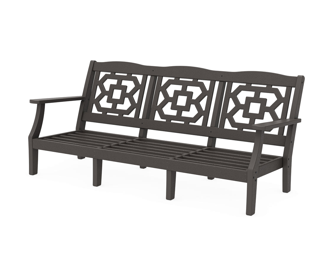 POLYWOOD Chinoiserie Deep Seating Sofa Frame in Vintage Coffee