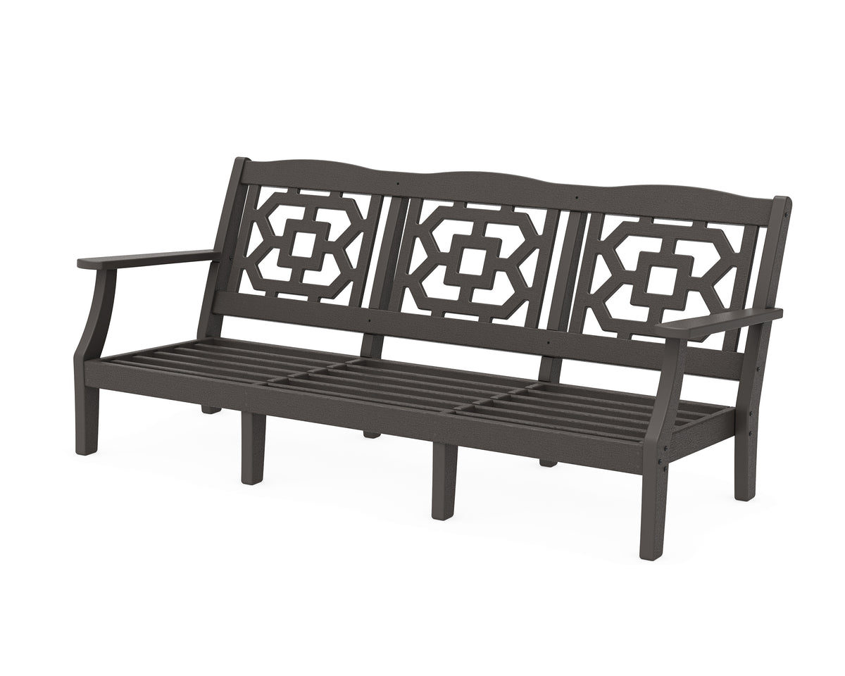 POLYWOOD Chinoiserie Deep Seating Sofa Frame in Vintage Coffee