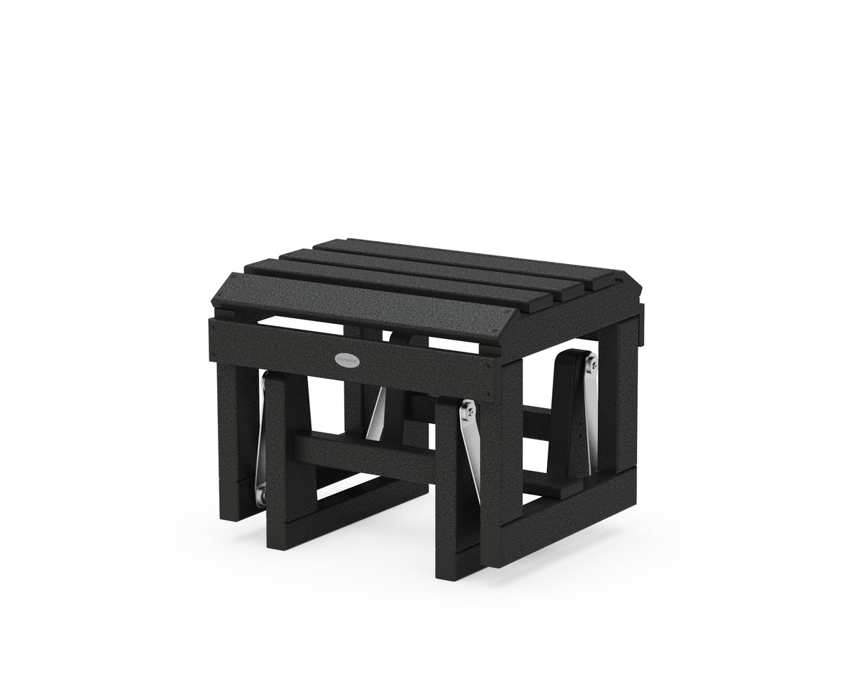 POLYWOOD Classic Adirondack Glider Ottoman in Black