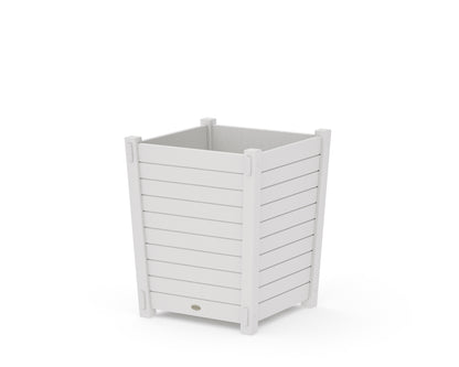 POLYWOOD Nautical Large Tapered Square Short Planter Box in Vintage White