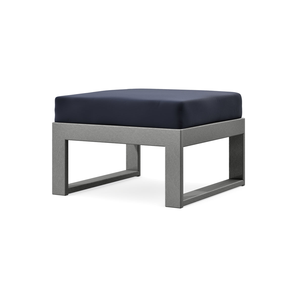 POLYWOOD Modular Ottoman - Modern in Slate Grey / Navy