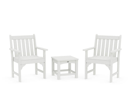POLYWOOD Vineyard 3-Piece Garden Chair Set in White