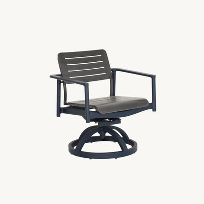Castelle Davenport Stackable Slats Arm Dining Swivel Rocker, view 7