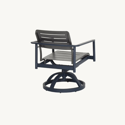 Castelle Davenport Stackable Slats Arm Dining Swivel Rocker