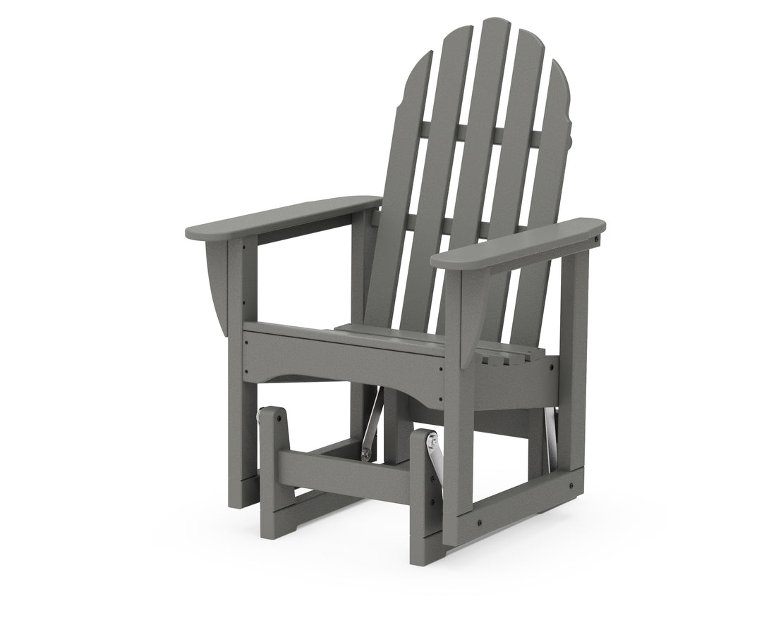 POLYWOOD Classic Adirondack Glider Chair in Slate Grey