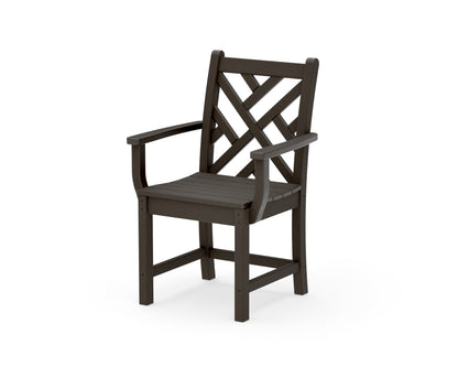 POLYWOOD Chippendale Dining Arm Chair in Vintage Coffee