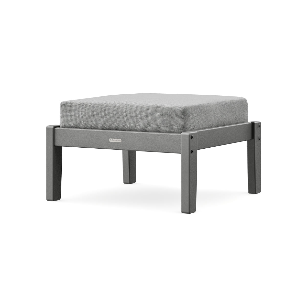 POLYWOOD Chinoiserie Deep Seating Ottoman in Slate Grey / Grey Mist