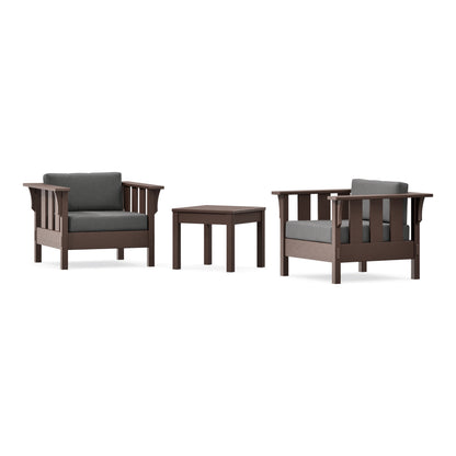 POLYWOOD Acadia 3-Piece Deep Seating Set in Mahogany