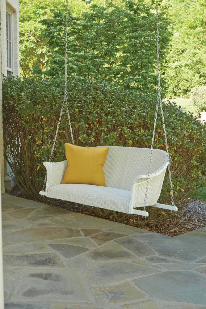 Lloyd Flanders All Seasons Settee Swing with Padded Seat, lifestyle photo 3