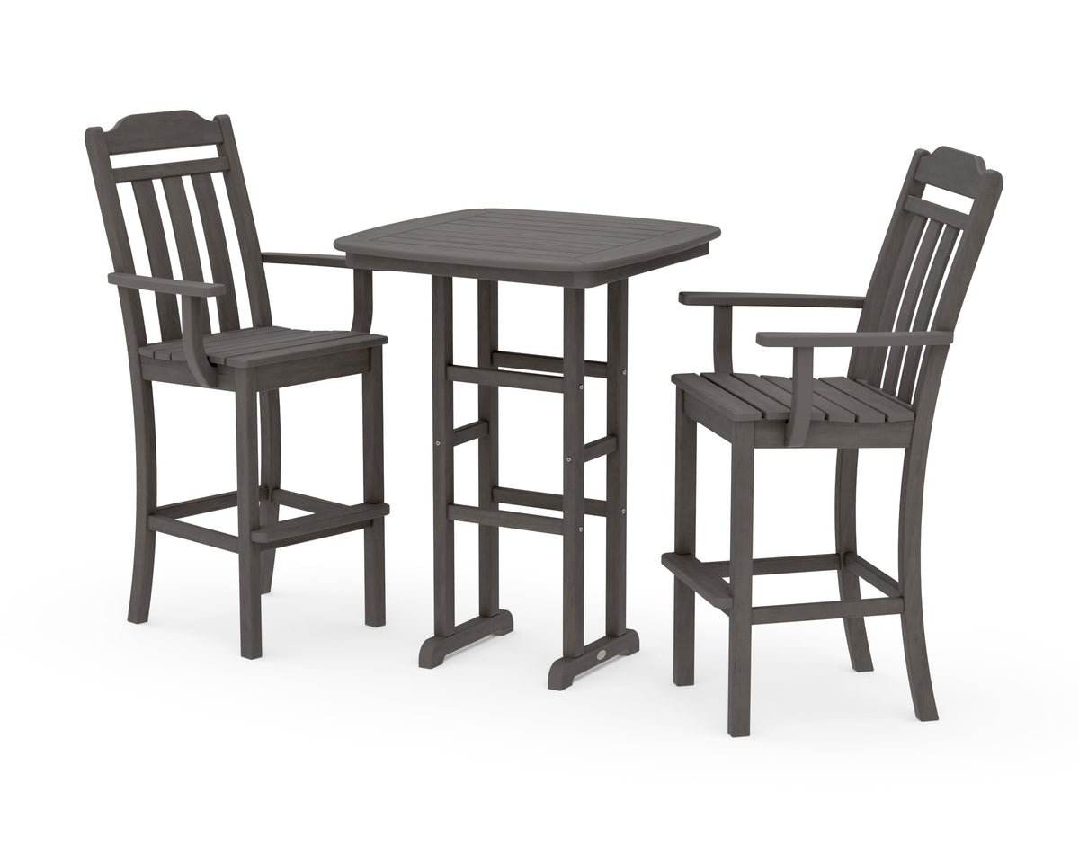 POLYWOOD Cottage 3-Piece Bar Set in Driftwood
