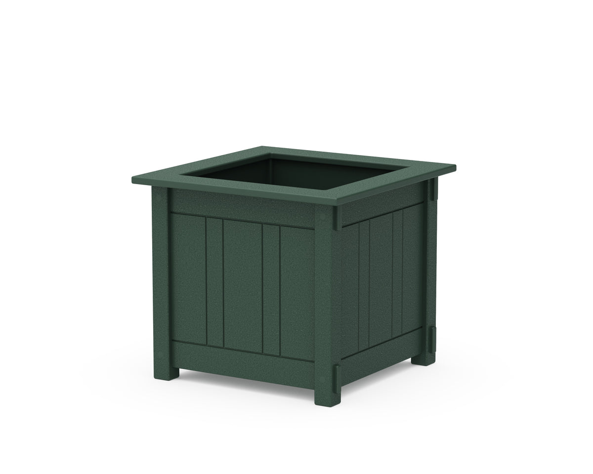 POLYWOOD Acadia Large Square Planter Box in Green