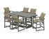 POLYWOOD EDGE Woven Arm Chair 7-Piece Counter Set in Slate Grey / Dune Grass