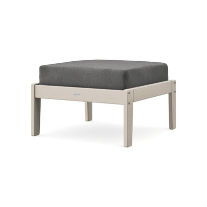 POLYWOOD Braxton Deep Seating Ottoman in Sand / Ash Charcoal
