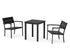 POLYWOOD Main Street 3-Piece Square Dining Set in Black / Black