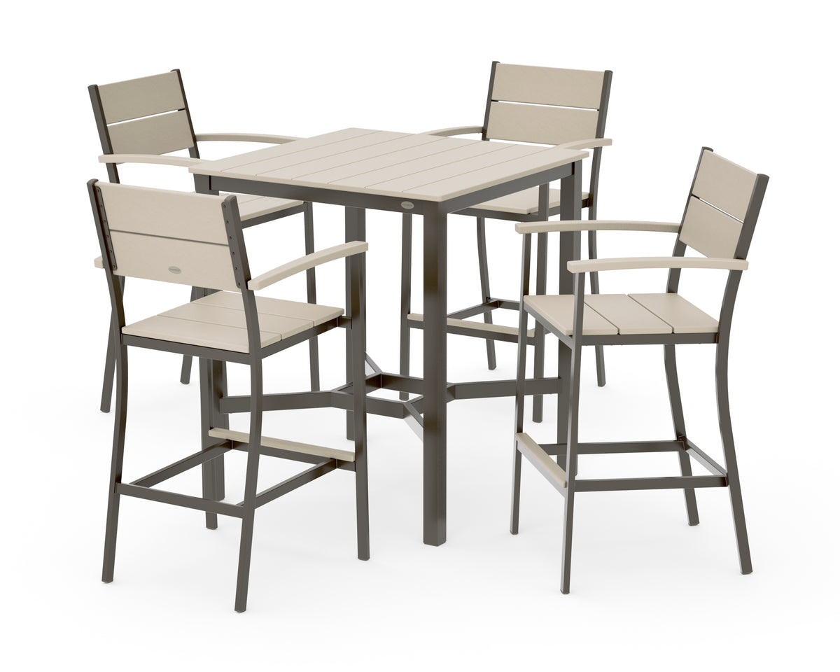 POLYWOOD Main Street 5-Piece Bar Set in Bronze / Sand