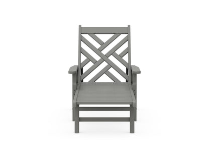 POLYWOOD Chippendale Chaise with Arms and Wheels angle view