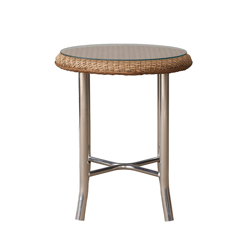 Lloyd Flanders Lloyd Loom 20" Round End Table – Mini-Random Weave, lifestyle photo 2