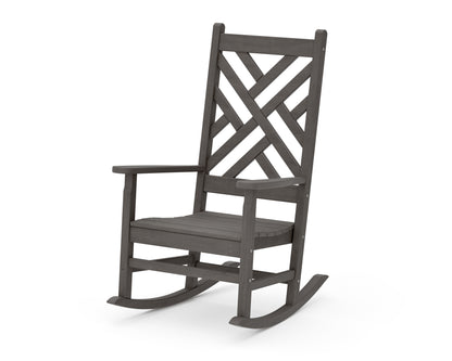 POLYWOOD Chippendale Porch Rocking Chair in Driftwood