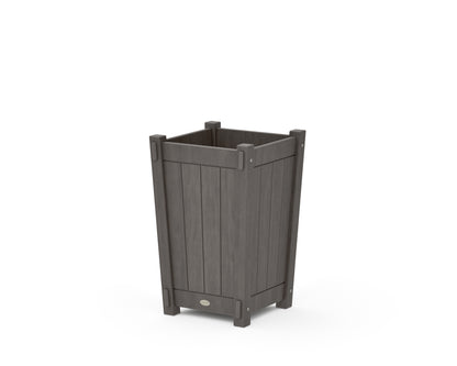 POLYWOOD Vineyard Tapered Square Short Planter Box in Driftwood