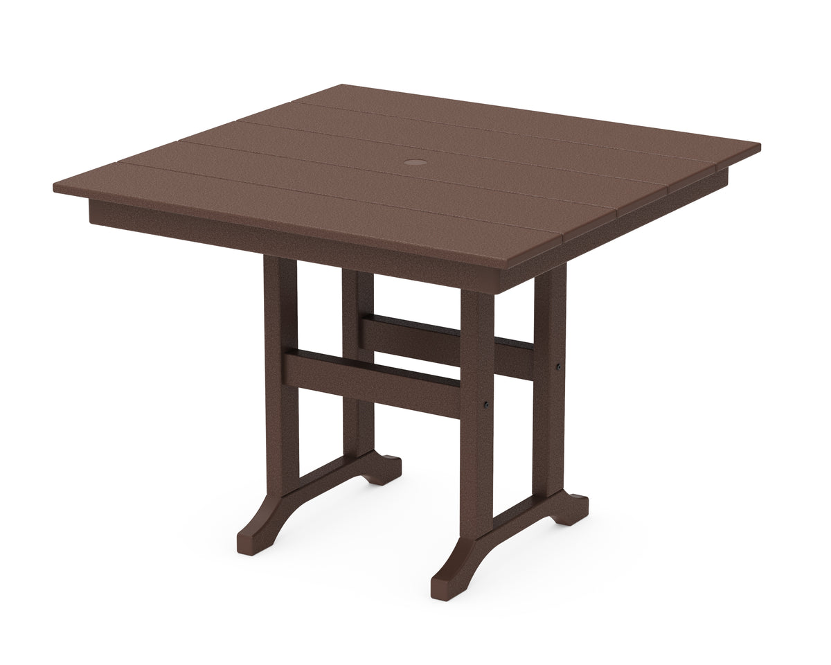 POLYWOOD Farmhouse 37" Dining Table in Mahogany