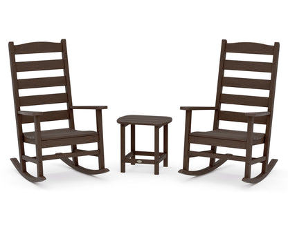 POLYWOOD Shaker 3-Piece Porch Rocking Chair Set in Kona