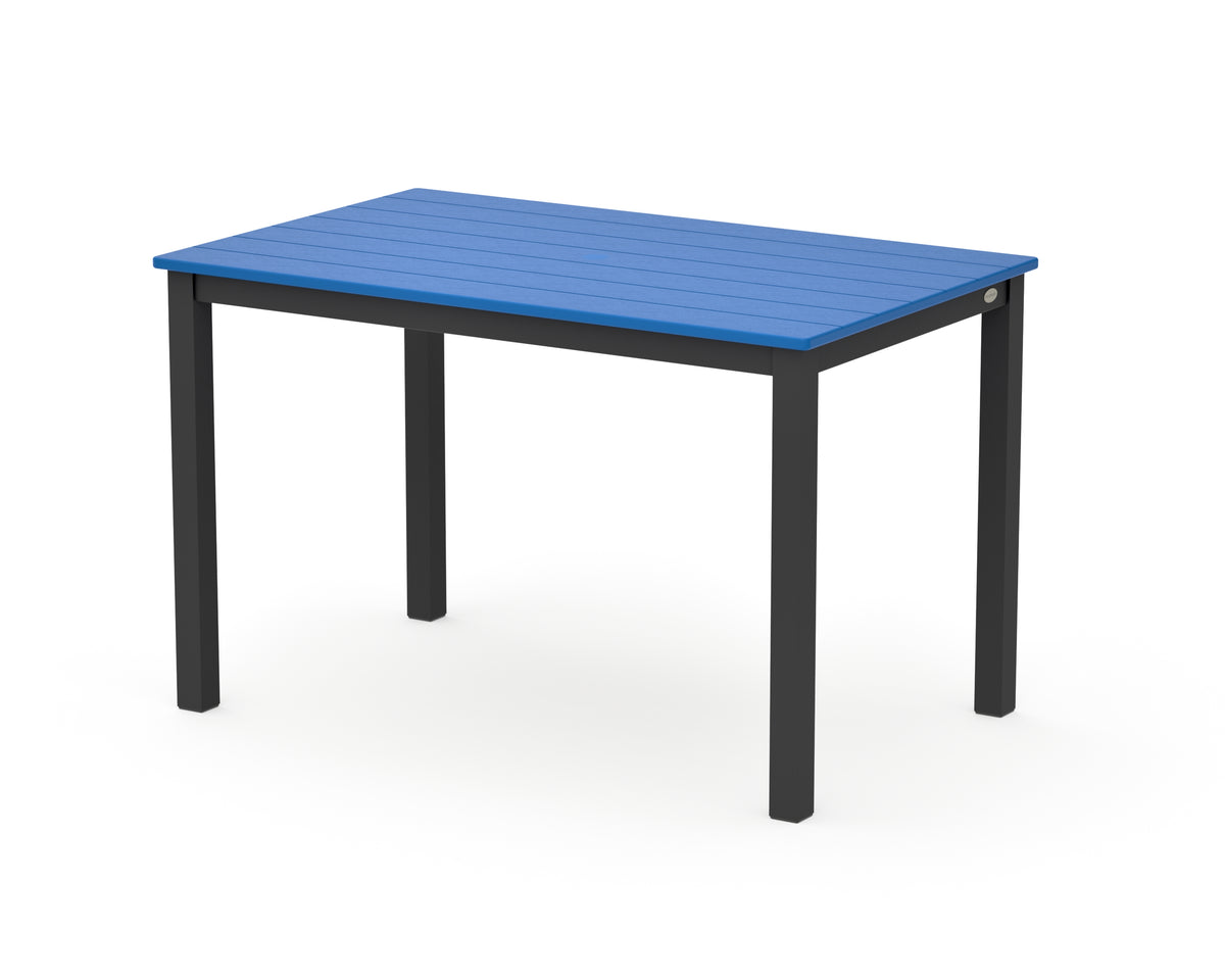 POLYWOOD Main Street 30 x 48 Dining Table in Black / Pacific Blue